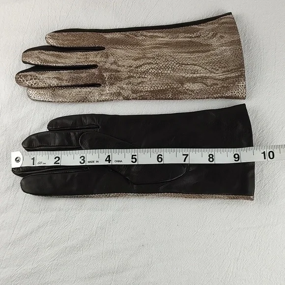 Leather Gold Snakeskin Print Black Vintage Chico's EUC Size SMALL Lined - Picture 8 of 9